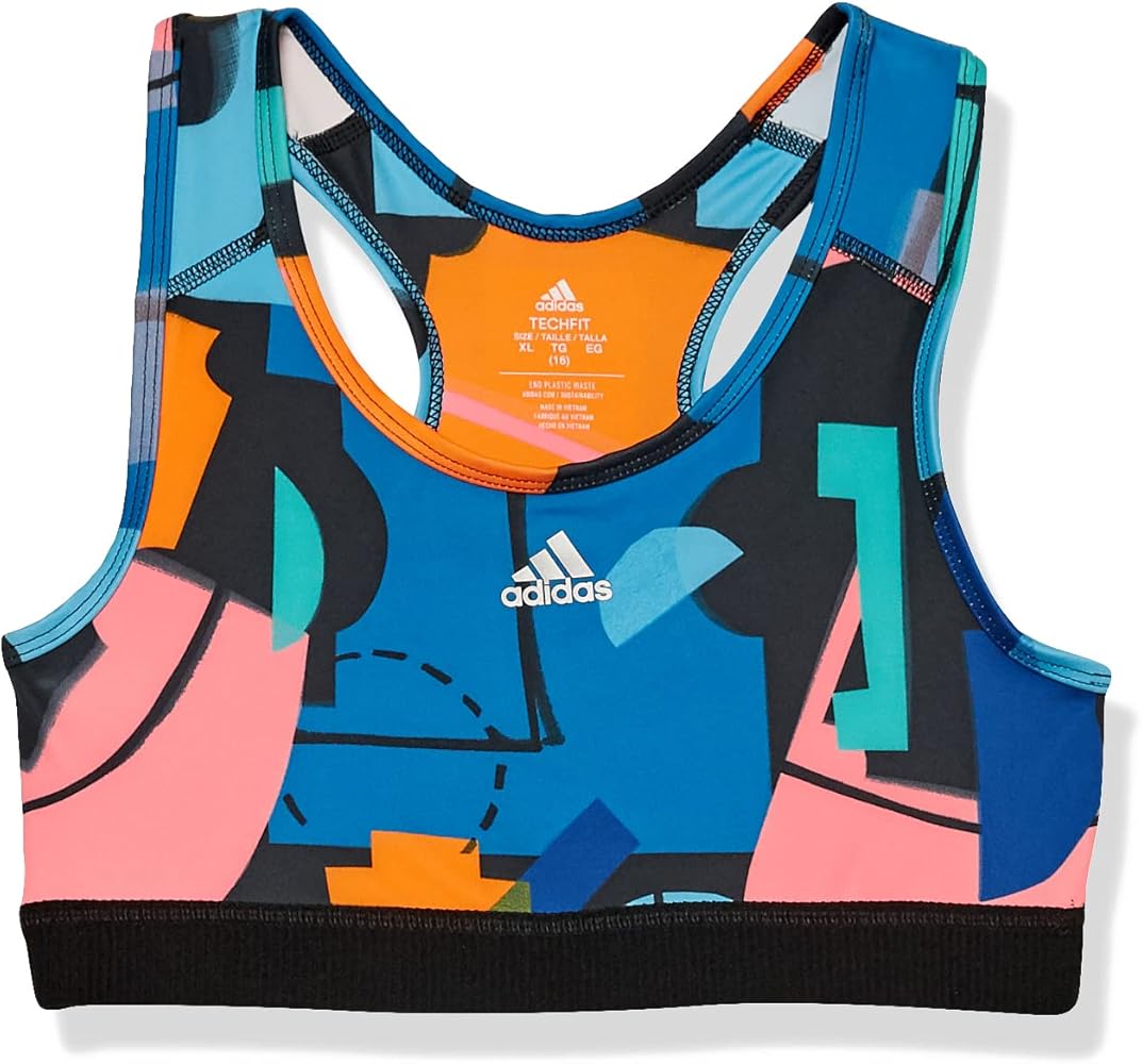 adidas Girls' Aeroready Allover Print Techfit Bra