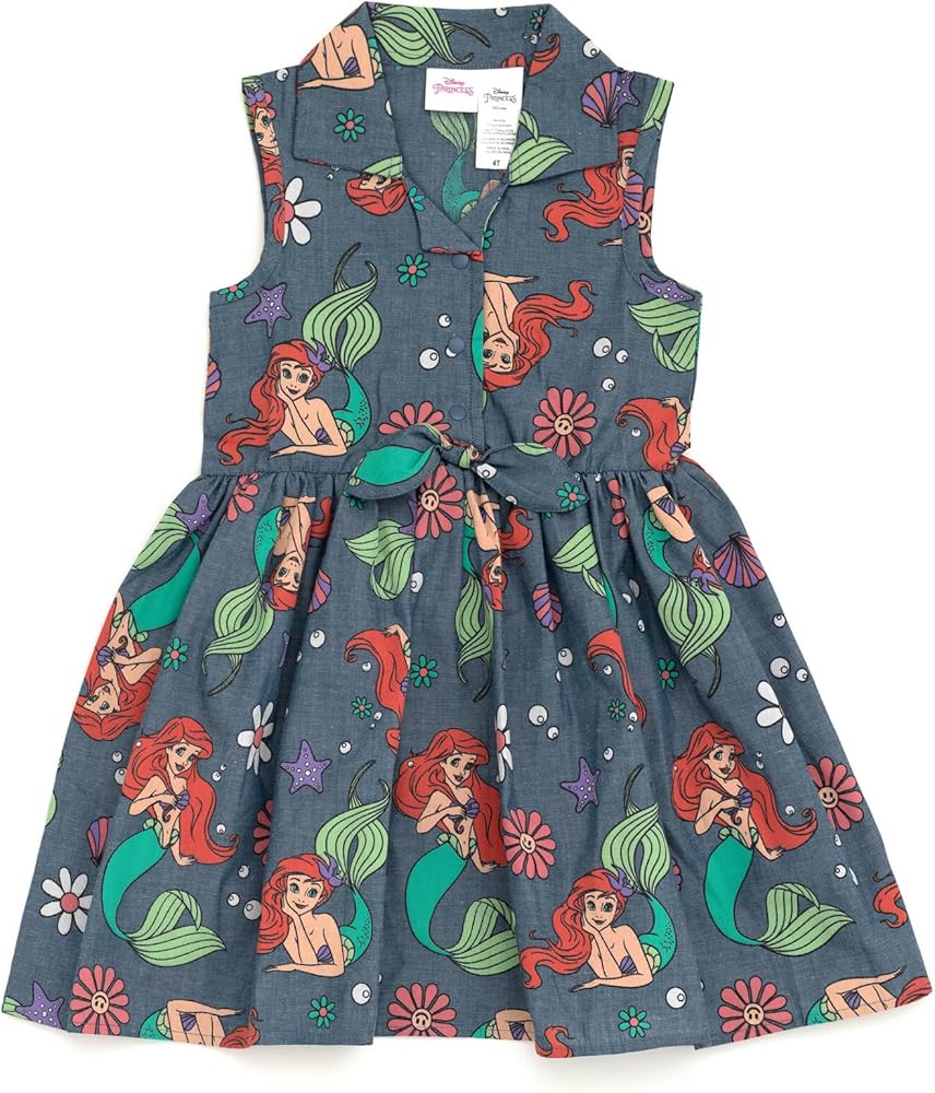 Disney Floral Chambray Skater Dress Newborn to Big Kid Sizes (0-3 Months - 14-16)