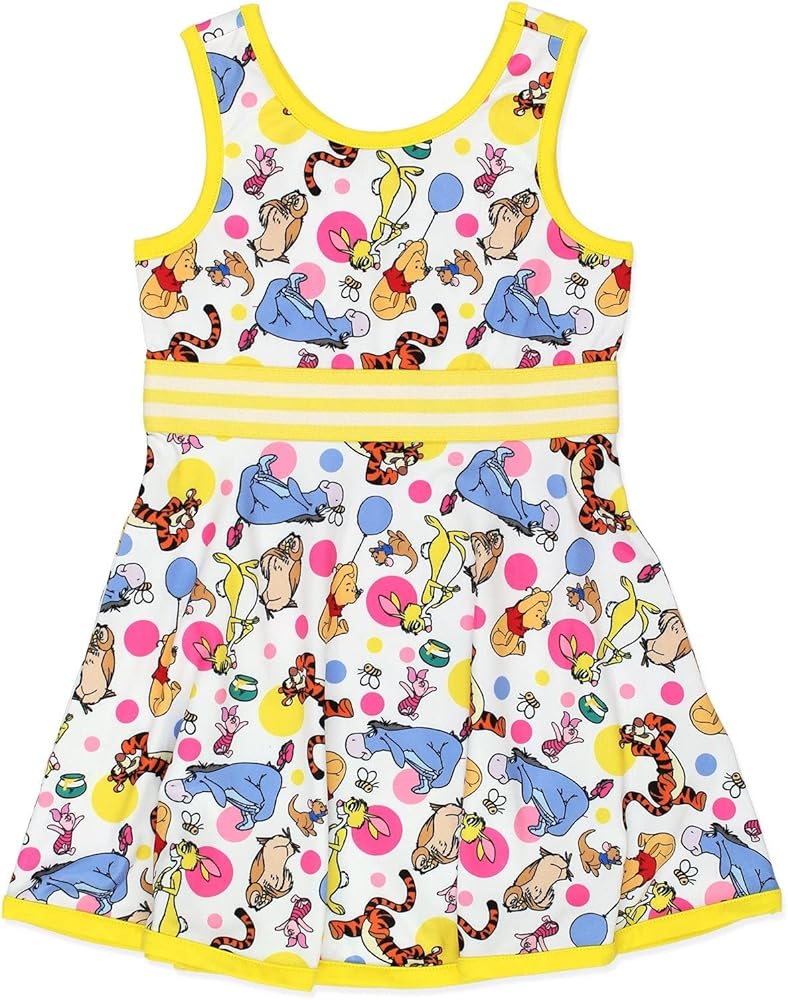 Winnie The Pooh Baby Toddler Girls Fit and Flare Ultra Soft Dress