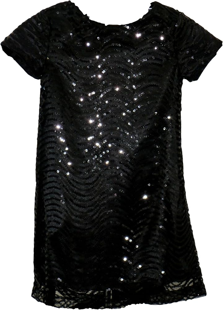 Black Elegant Sequenced Party Dress for Girls