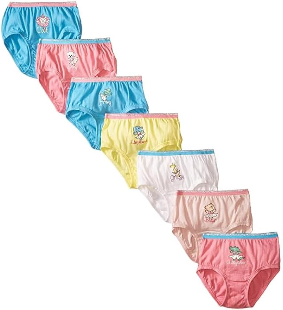 Fruit of the Loom Girl's Toddler Brief, Assorted, 4T(Pack of 7)