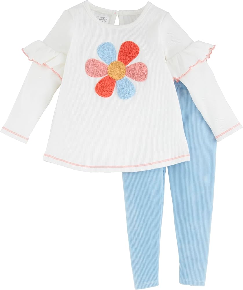 Mud Pie Girls Children's Flower Tunic and Legging Set