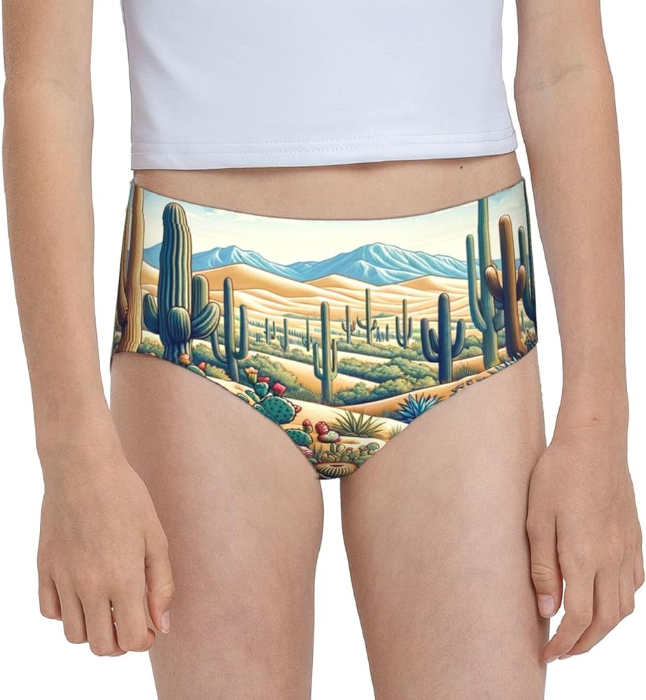 Augenstern Cotton Underwear Cactus-Desert Girls'Briefs Soft Underpants