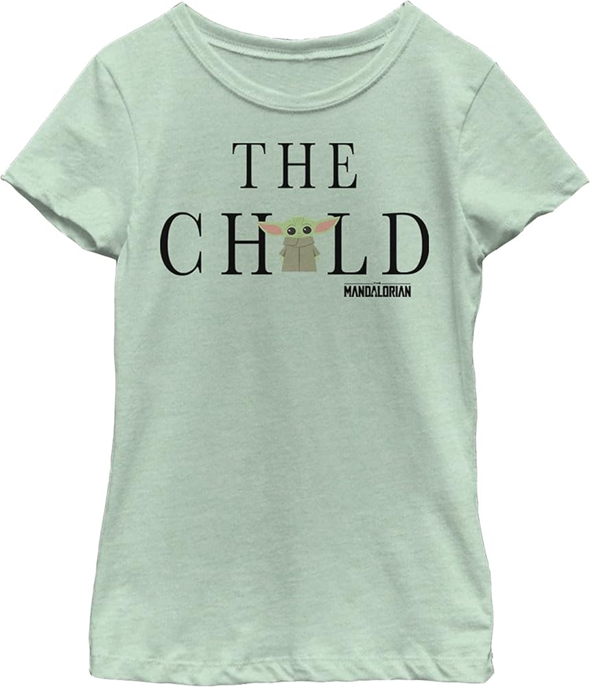 The Mandalorian Girl's Star Wars The Child Text Logo T-Shirt