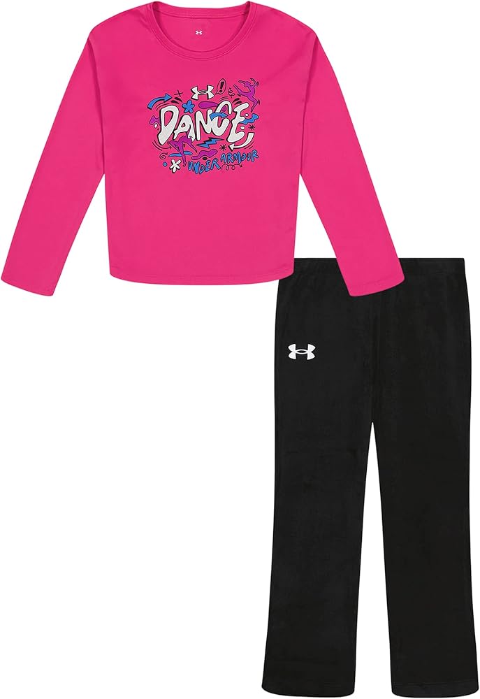 Under Armour girls Long Sleeve Shirt and Legging Set, Durable Stretch and Lightweight