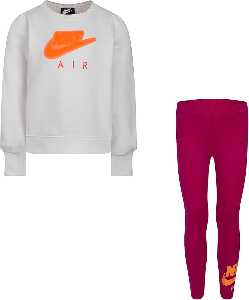 Nike Girl's Air Leggings Set (Little Kids) Fireberry 6 Little Kid