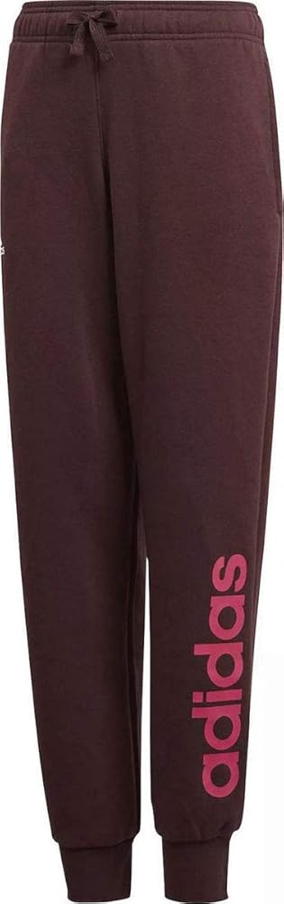 adidas Kids Girls Fashion Pants Essentials Linear Logo Running Training (128/7-8 Years) Burgundy