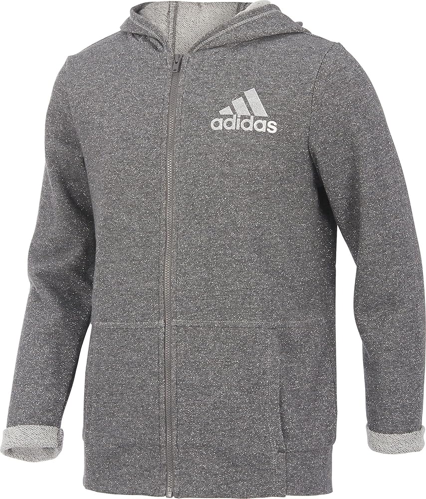 adidas Girls' Everyday Sparkle Jacket Dark Grey M