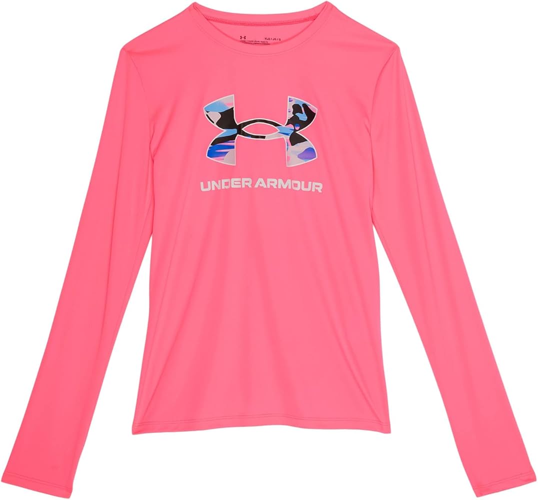 Under Armour Girl's Tech Big Logo Long Sleeve Print (Big Kids)