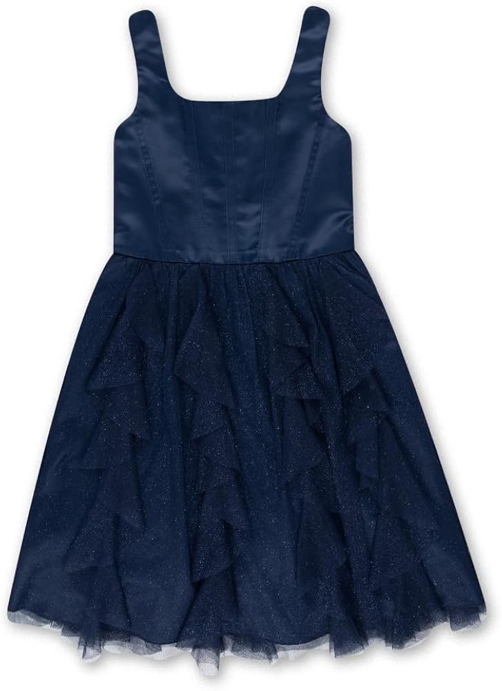 Speechless Girls' Sleeveless Party Dress with Corkscrew Skirt