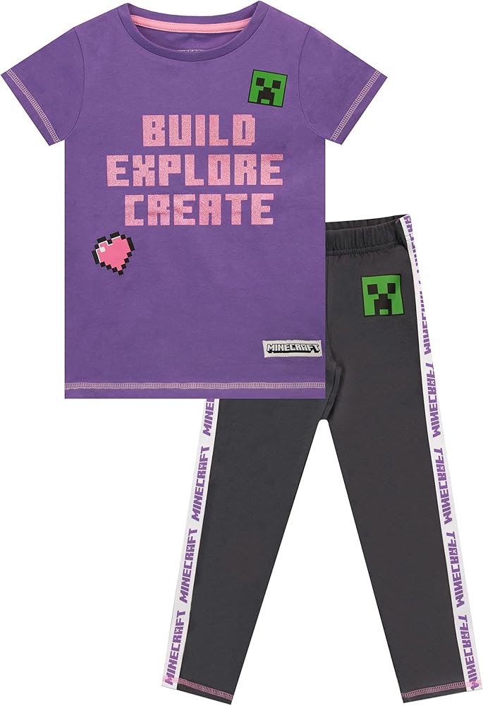 Minecraft Girls Top and Leggings Creeper