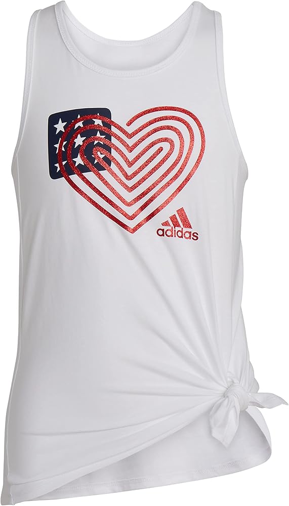 adidas Girls' Sleeveless Tie Front Tank 22