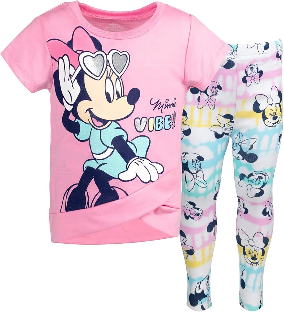 Disney Minnie Mouse T-Shirt and Leggings Outfit Set Infant to Big Kid