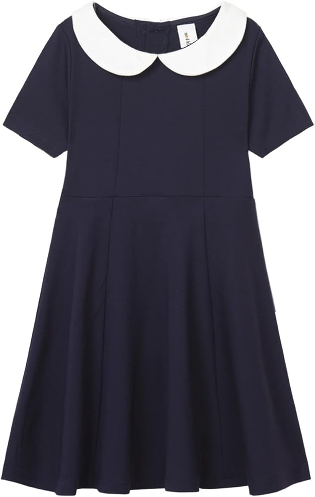 Mud Kingdom Girls Peter Pan Collar Dress Back to School Uniform