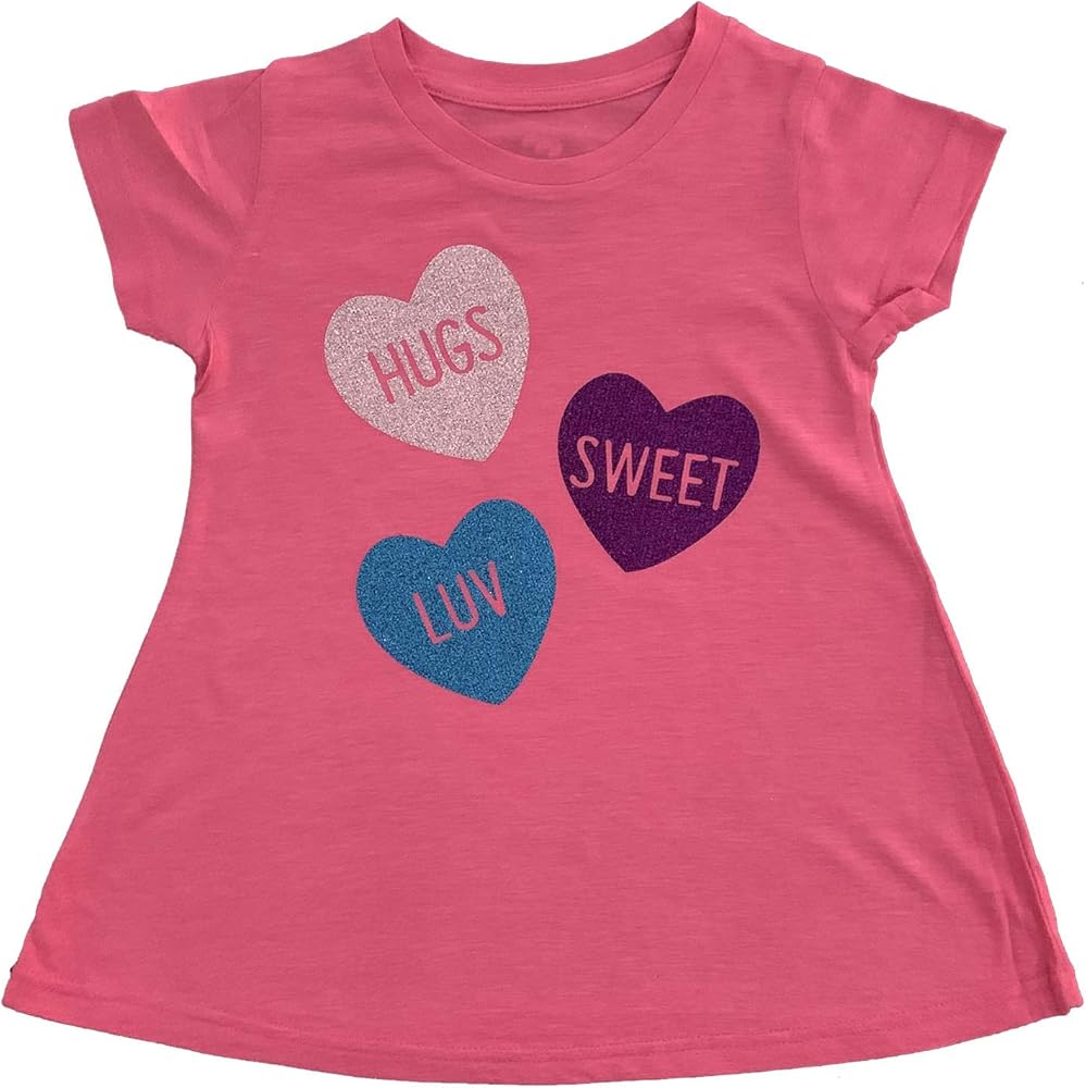 Girls Valentine's Day T-Shirt Candy Heart Rainbow Toddler, Baby & Girls Tee or Dress