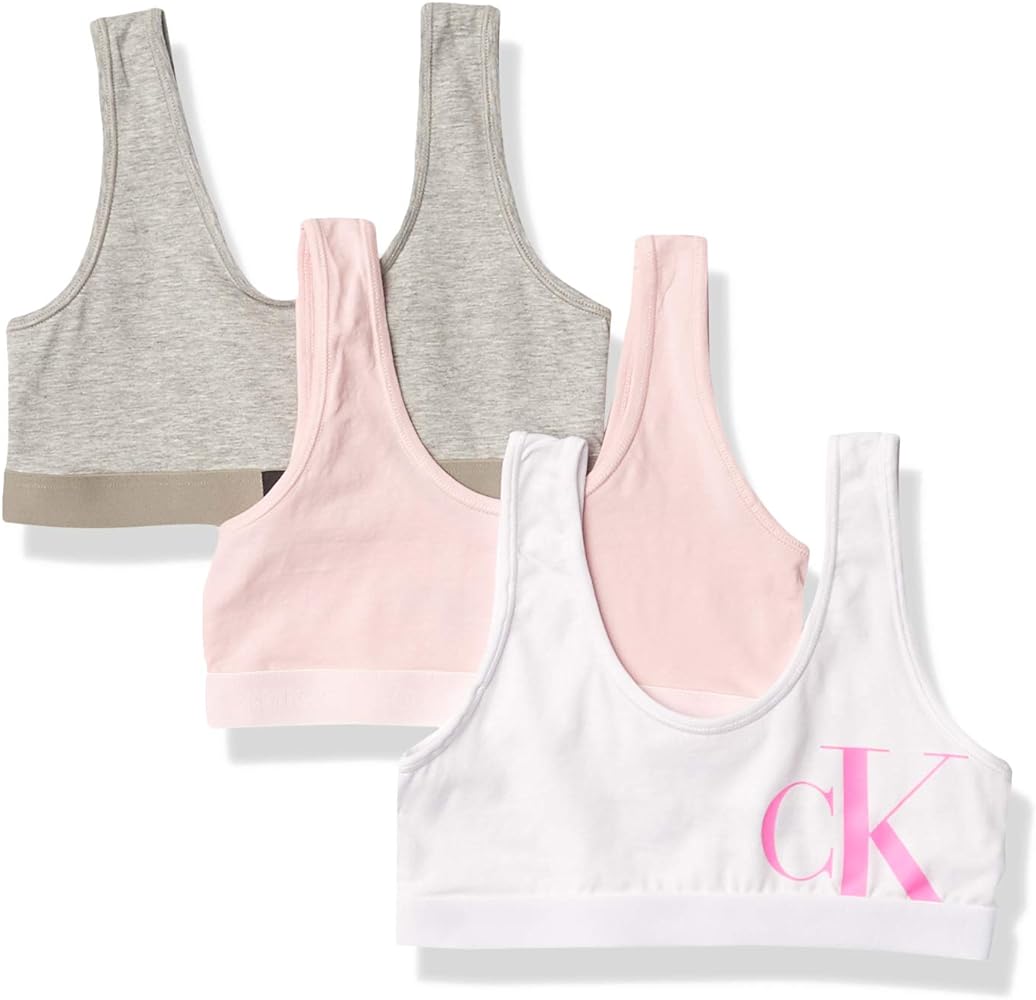 Calvin Klein Girls' Modern Cotton Bralette Bra 3 Pack