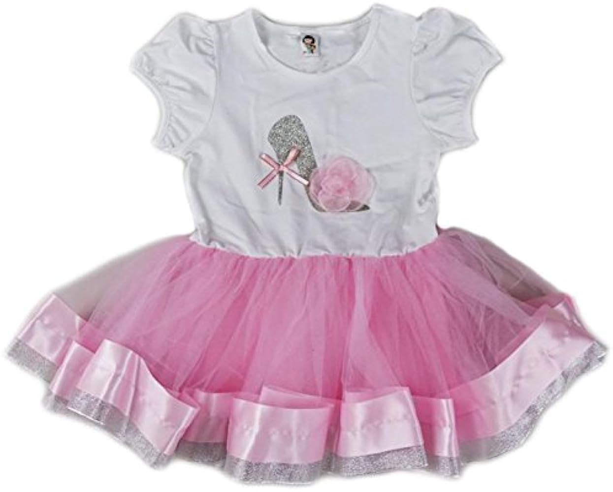 Pink & White High Heel Tutu Dress Girls