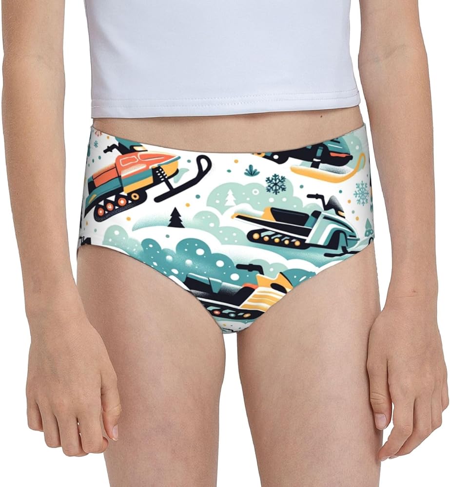 Augenstern Cotton Underwear Snowmobiles-Snow-Winter Girls'Briefs Soft Underpants