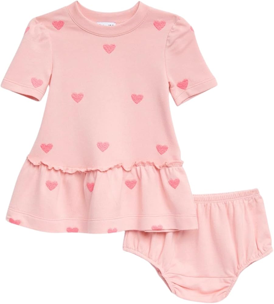 Splendid Baby Girls' Embroidered Heart Dress, Peach Blossom, 3T