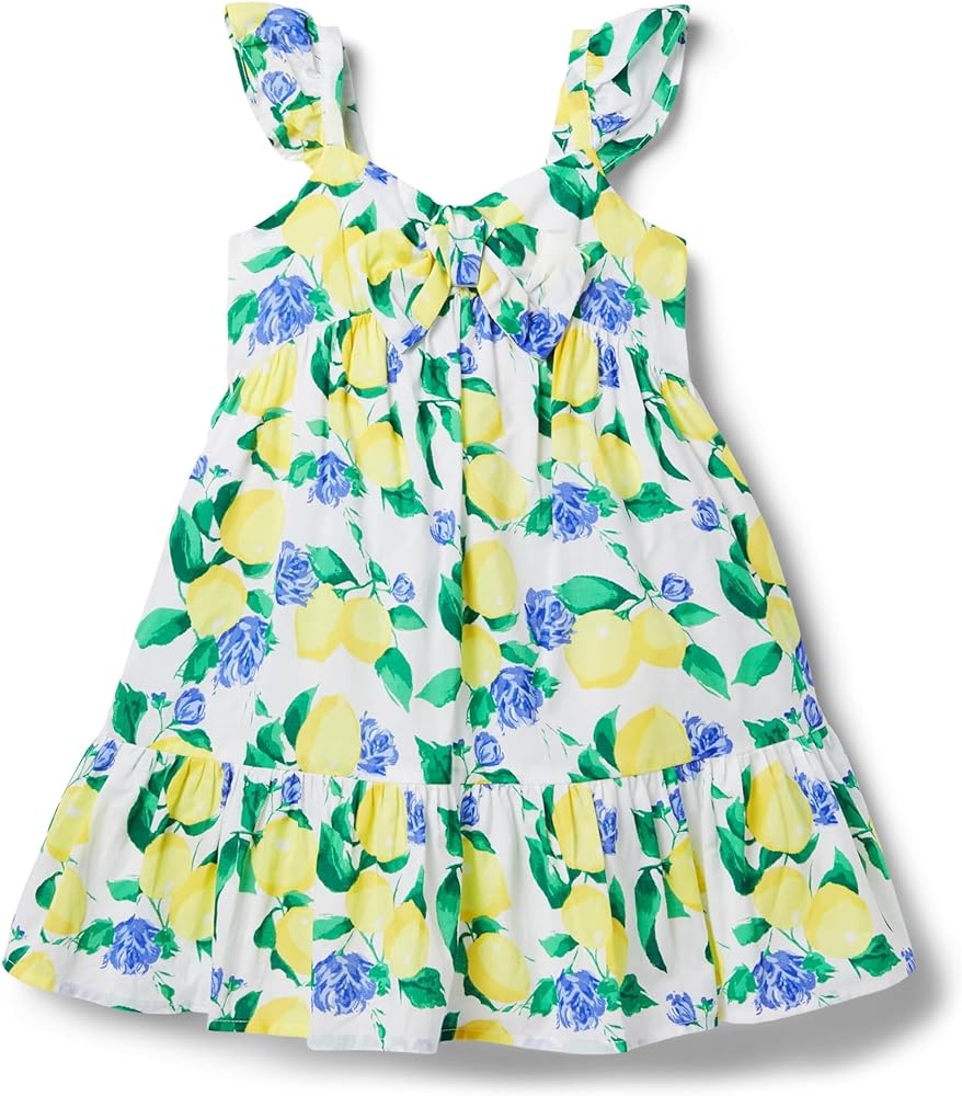 Janie and Jack Girls' Lemon Print Dress (Toddler/Little Big Kid)