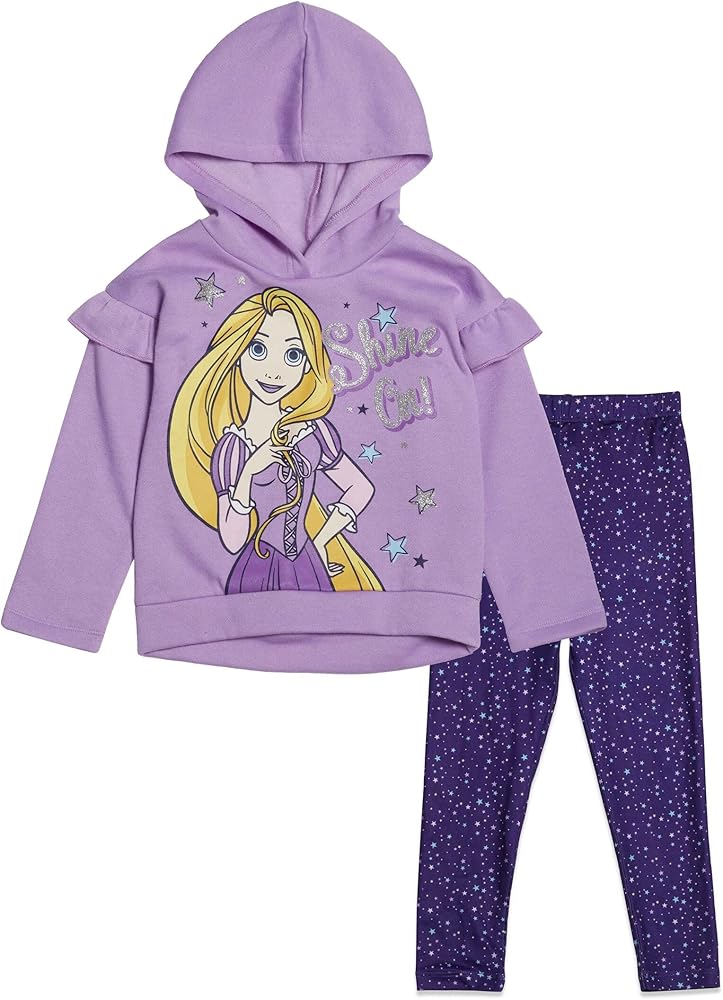 Disney Princess Mulan Rapunzel Jasmine Ariel Belle Cinderella Tiana Tinker Girls Pullover Hoodie Legging Toddler to Big Kid