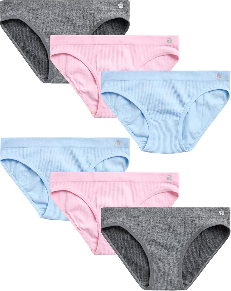 Limited Too Girls' Underwear - 6 Pack 100% Cotton Bikini Briefs (Size: 7-16)