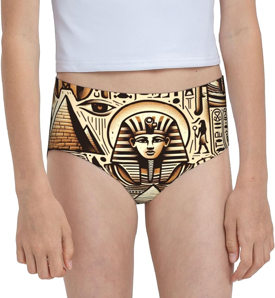 Augenstern Cotton Underwear Egypt-Hieroglyphs-Pharaoh-Vintage Girls'Briefs Soft Underpants