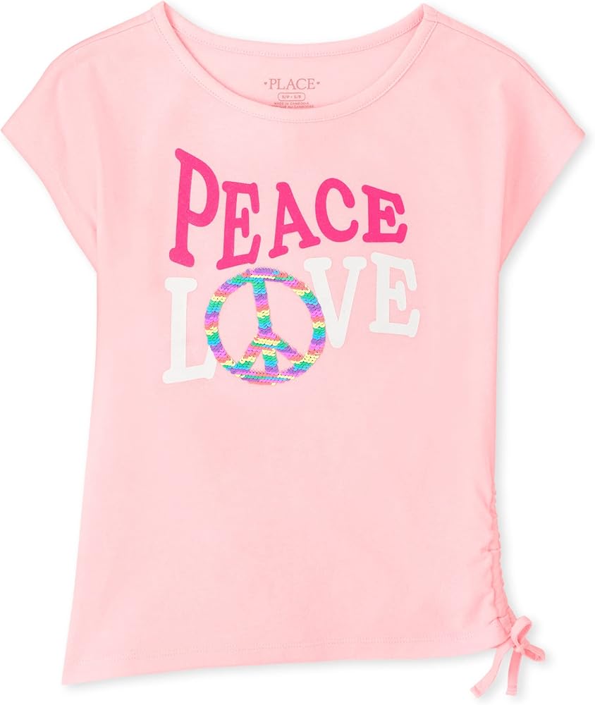 The Children's Place Girls Side Ruched Graphic Top