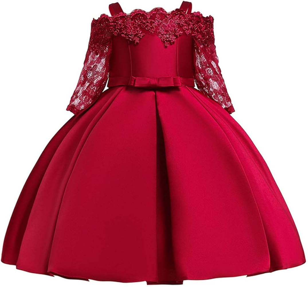 KISSOURBABY Girls Dresses Flower Girl Dress Formal Pageant Ruffles Tutu Dress Size 3-10 Years