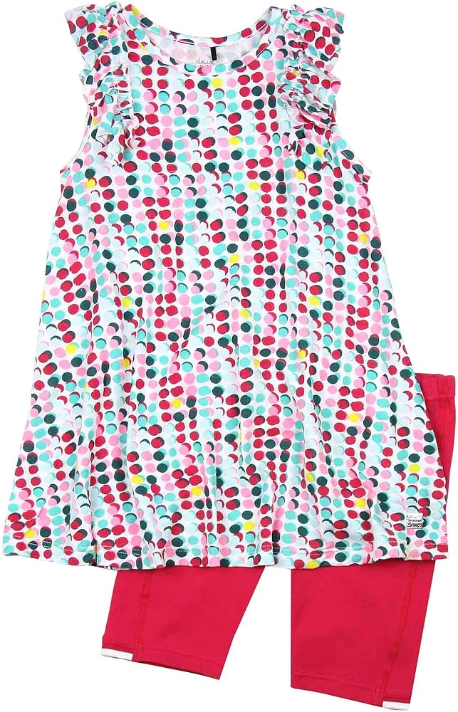 Deux par Deux Girls' Polka Dot Jersey Tunic and Biker Shorts Set The Cockatoo Edit, Sizes 4-12