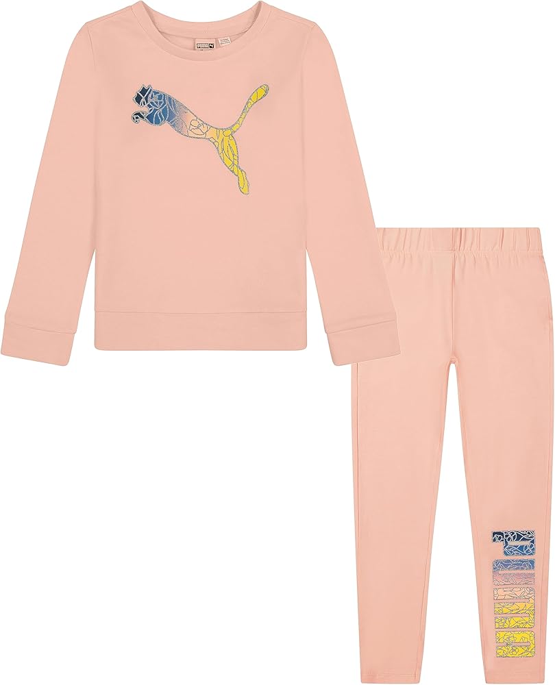 PUMA Girls Fleece Crewneck Pullover & Jogger SetPants Set