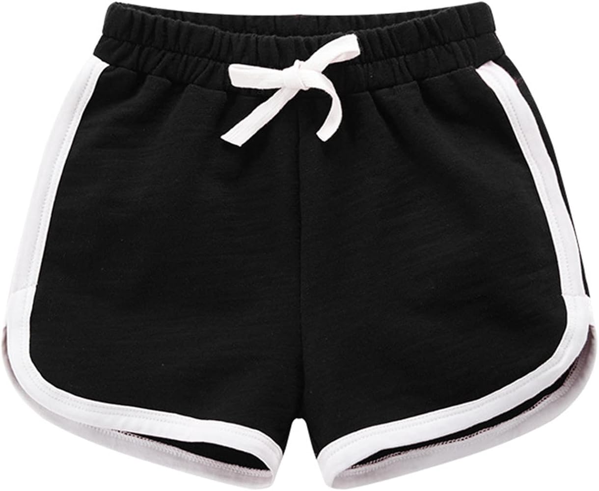 Little Girls Boys Running Athletic Shorts Elastic Waist Dance Sport Shorts Summer Active Workout Shorts