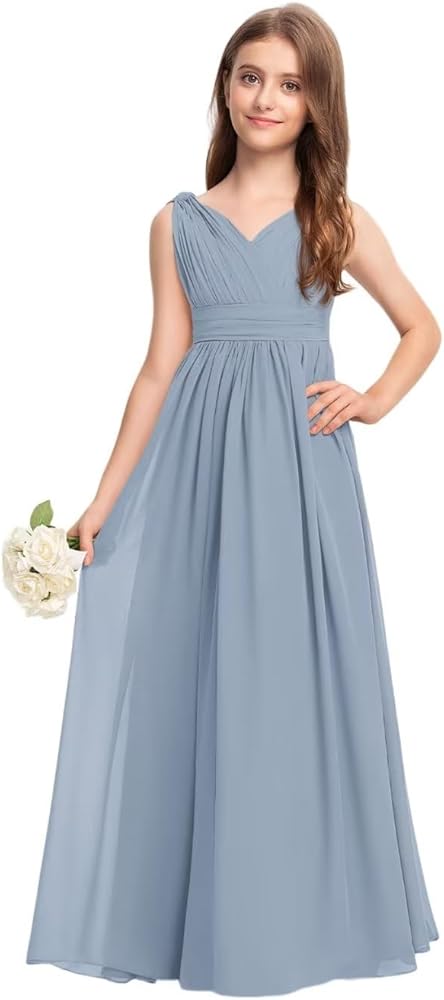 Junior Bridesmaid Dress Wedding Flower Girl Dresses for Teen Girls Dresses Chiffon