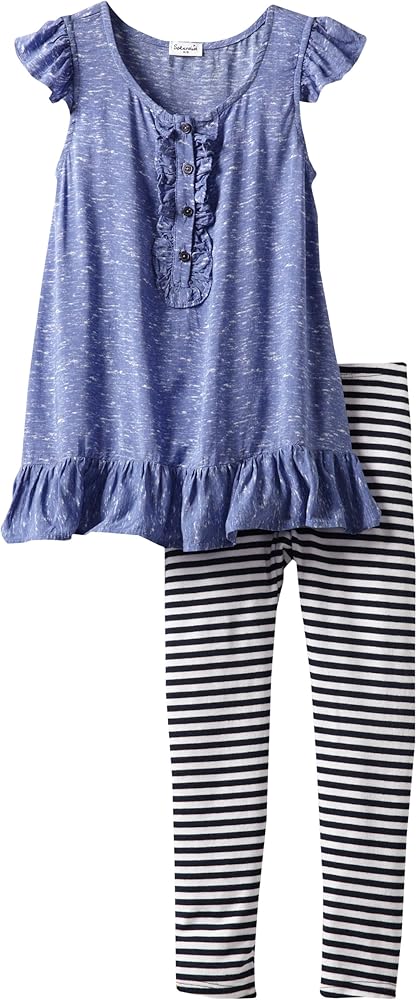 Splendid Littles Little Girls' Heathered Shirting Tunic Set