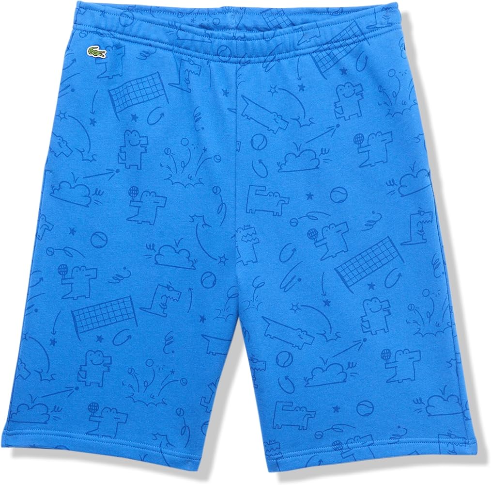 Lacoste Kids' All Over Print Tennis Playing Croc Drawstring Shorts