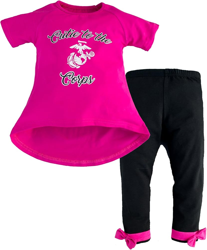 USMC Little Girls Cutie to The Corps 2pc Leggings Shirt Set