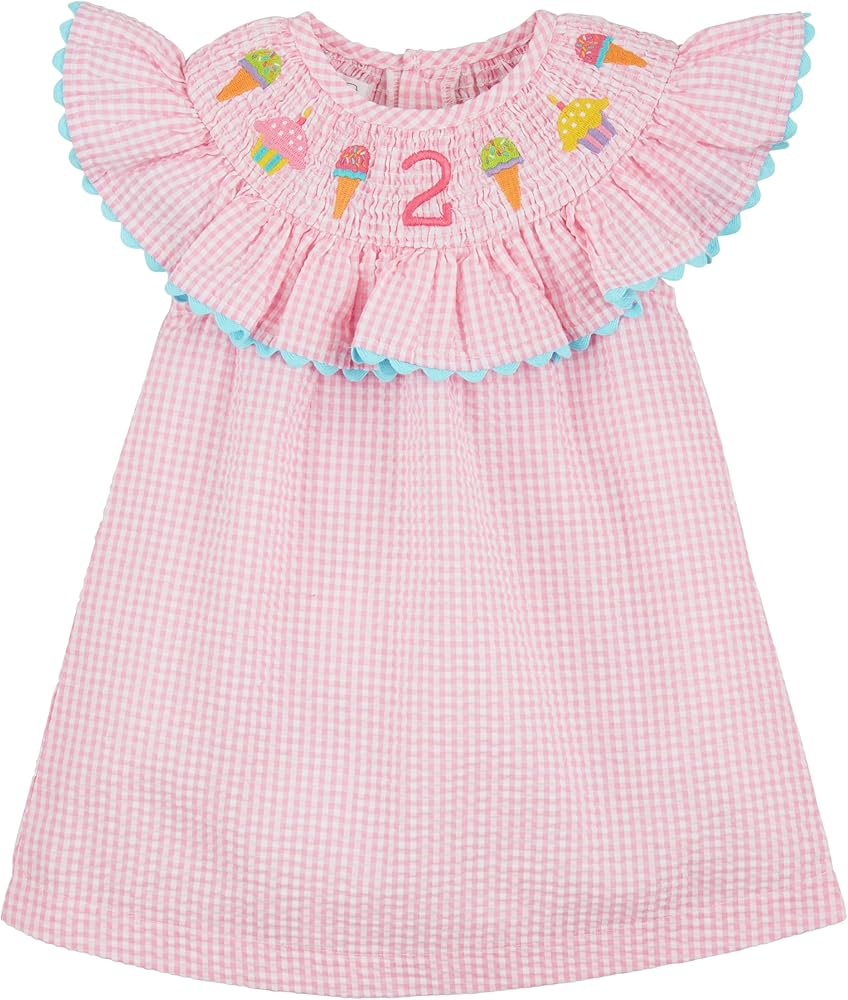 Mud Pie Girls Kids Two Smocked Dress Pink