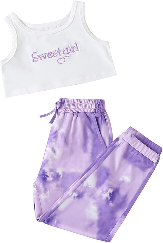 iiniim Toddler Little Girls Yoga Dance Sports Outfit Gymnastics Workout Tracksuits Crop Tops with Pants Set Sportswear