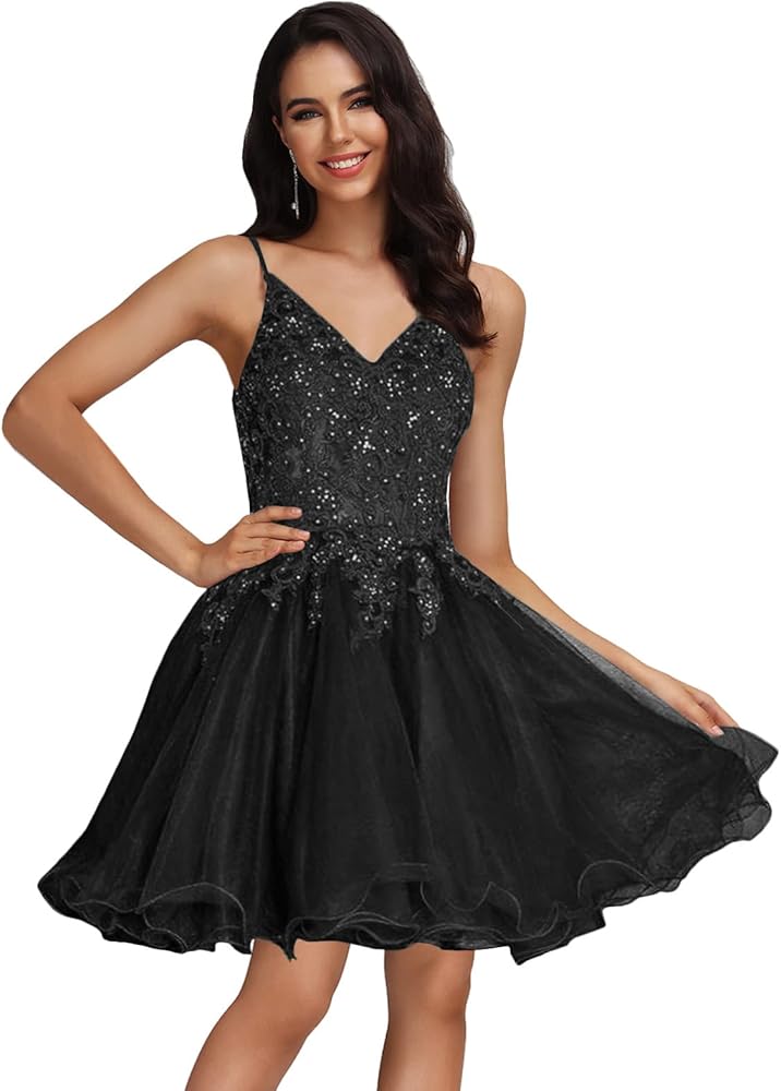 MllesReve Tulle Homecoming Dresses Teens Lace Beaded Party Dress Juniors Short Prom Dresses