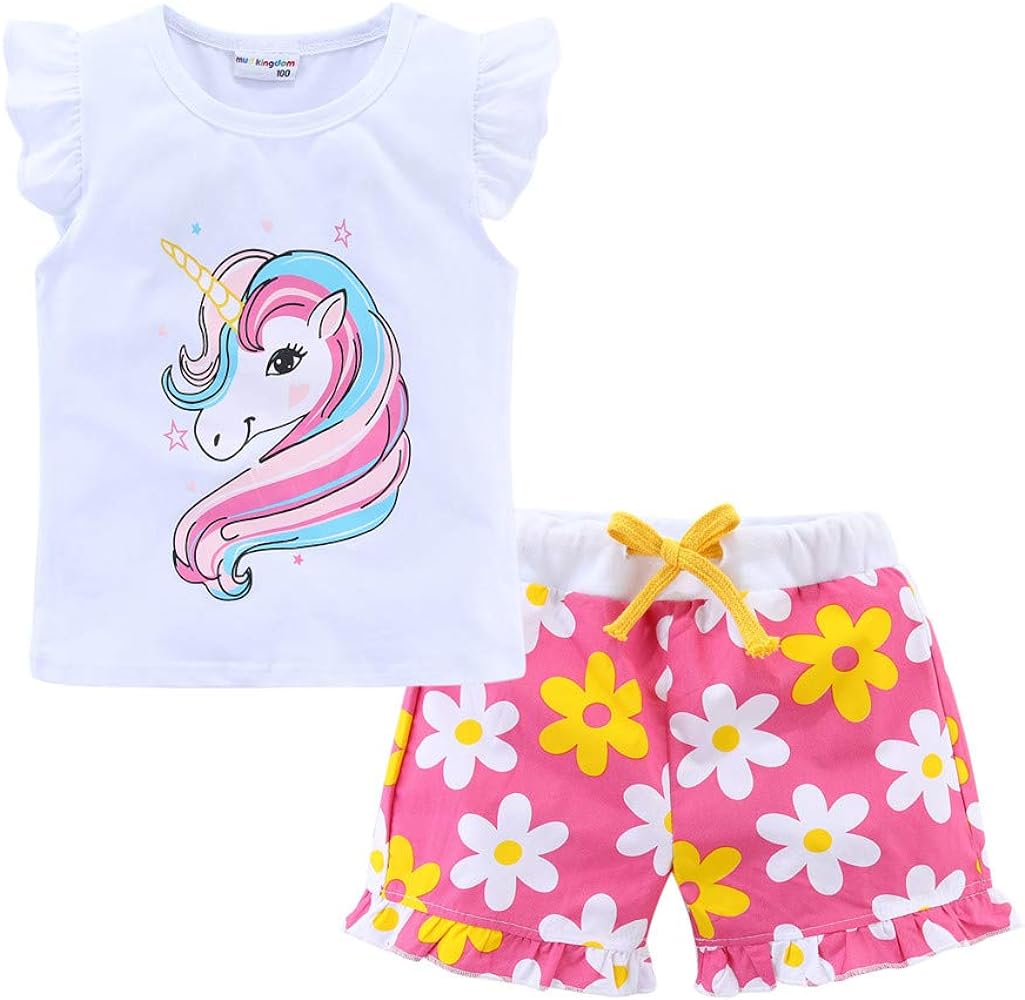 LittleSpring Little Girls Outfit Summer Holiday Cartoon