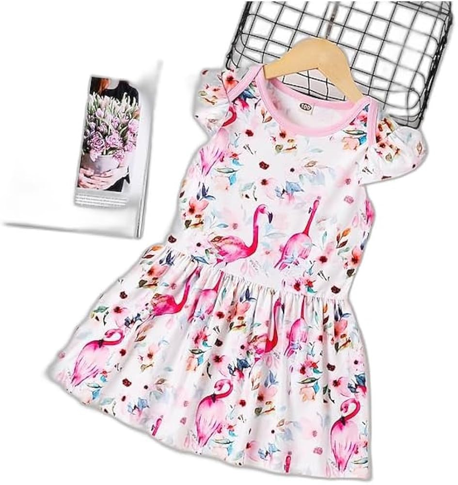 Kids Girls' Dress Flamingo Sleeveless Outdoor Daily Polyester A Line Dress Summer