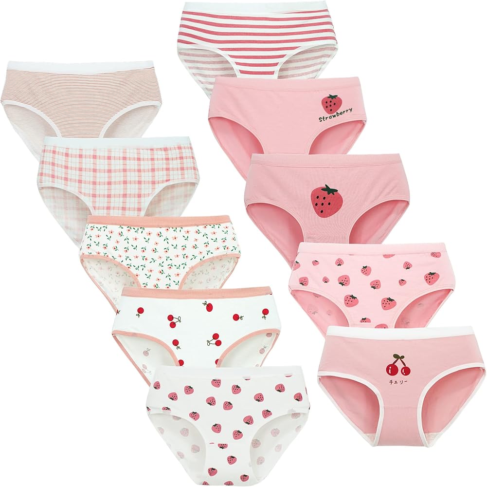 Happy Cherry Teen Girls Soft Cotton Underwear Cute Patterns Comfort Briefs Panties 10 Pack Fit 10-16 Years