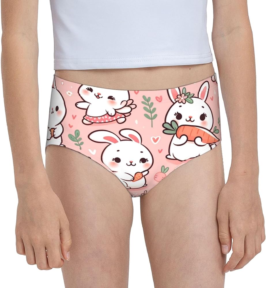 Augenstern Cotton Underwear Carrot-Rabbit-Cute Girls'Briefs Soft Underpants