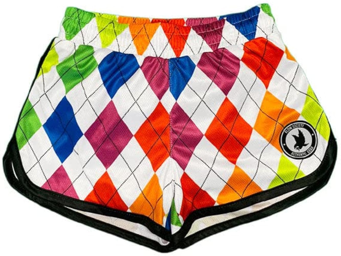 Flow Society Neon Argyle Girls Athletic Shorts