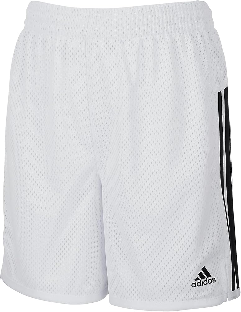 adidas Girls' 5" Mesh Athletic Gym Basketball Shorts, White