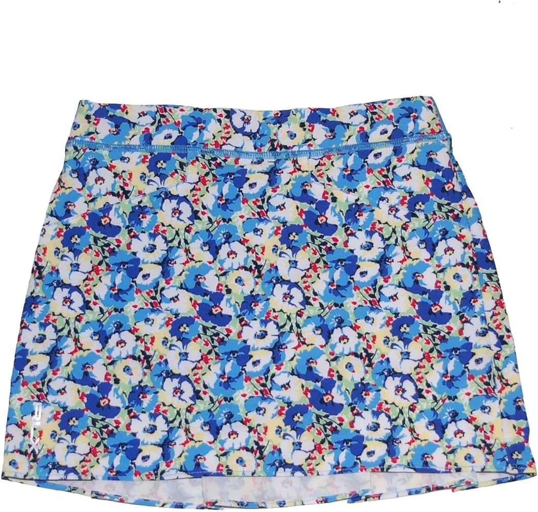 RLX Ralph Lauren Girls Active Floral Performance Skort Large L 12-14 Blue