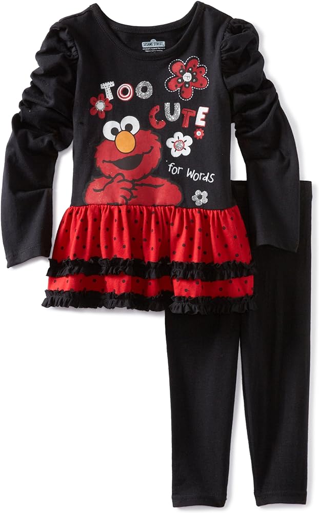 Sesame Street Girls' Two Piece Too Cute Legging Set