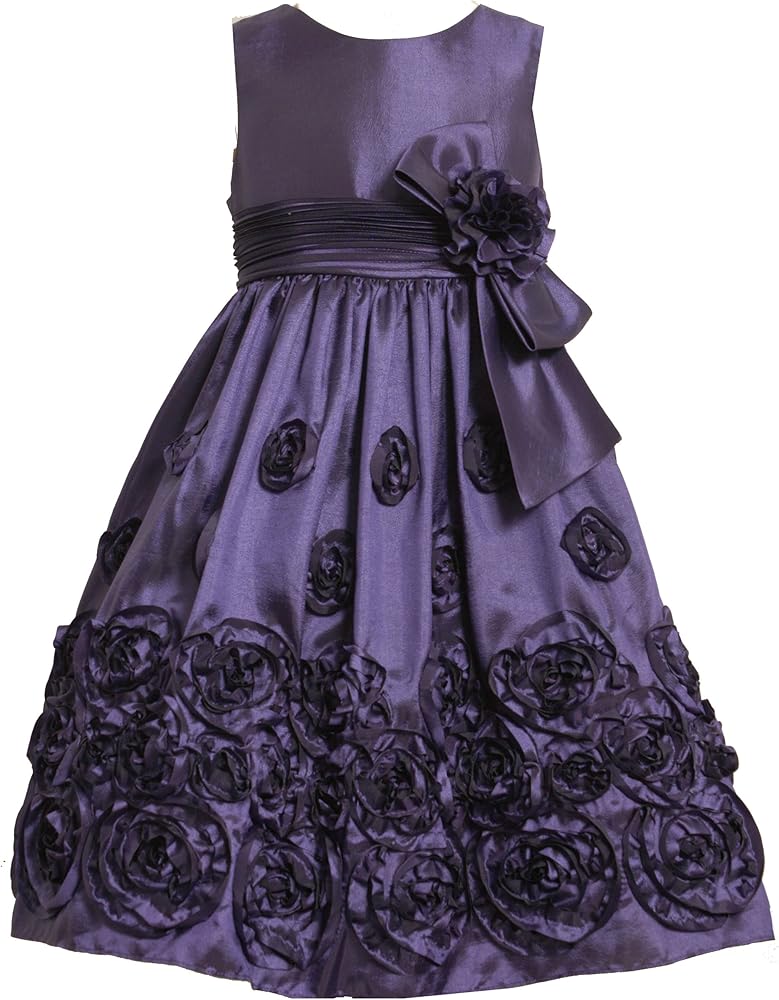 Bonnie Jean Big Girls' Shantung Dress With Bonaz Border