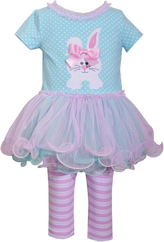 Bonnie Jean Easter Baby Girls' Appliqued Skirt Dress and Legging Set