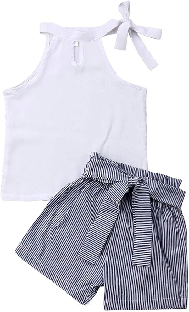 Mubineo Toddler Baby Girl Sleeveless Tops Plaid Button Summer Shorts Set Clothes Outfits